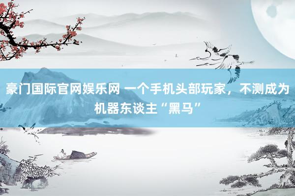 豪门国际官网娱乐网 一个手机头部玩家，不测成为机器东谈主“黑马”